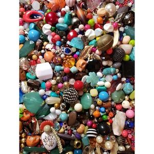 Beads lot for crafters and jewelry making 8 oz bag